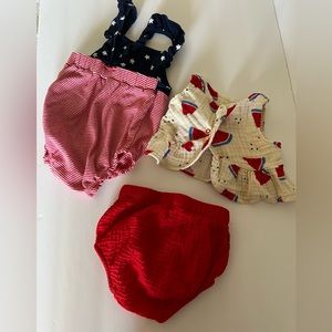 2 for 1 Carter's Baby Girls one piece romper. Size 9m and Cat and Jack two-piece